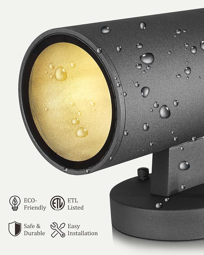 Ken & Ricky Dusk to Dawn Outdoor Wall Sconce Lights,Cylinder，Black ，2 PK | With Glass Cover,Photocell Sensor,No Glare Exterior Lighting Fixtures,E26,For House Front Porch Garage Patio Entryway