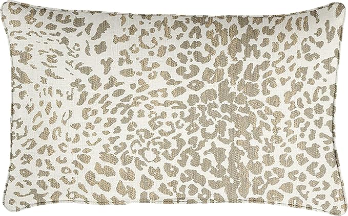 Sorra Home Sunbrella Solid Pillow Set, 12 in x 24 in, Tan Leopard