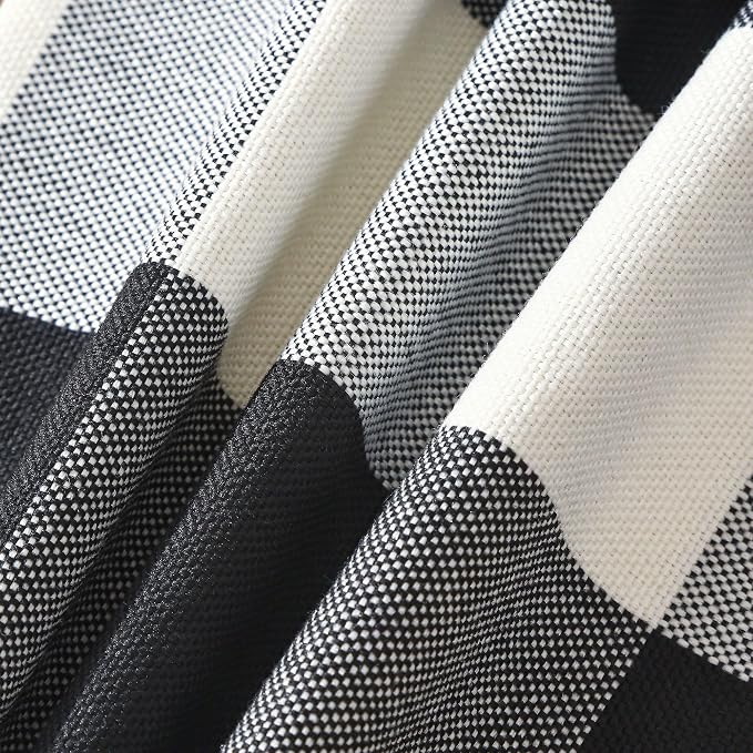 CARRIE HOME Black and White Lumbar Plaid Pillow Covers 12x20 Set of 2 Black Buffalo Check Pillow Covers 12 x 20 Outdoor Farmhouse Lumbar Throw Pillows for Couch, Sofa and Patio