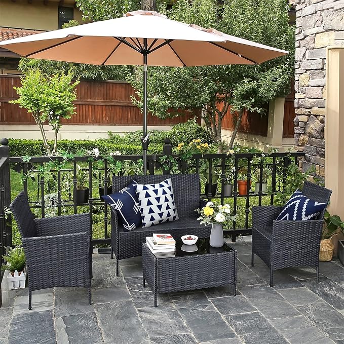 Adabana Patio Pillows Pack of 2 Geometric Outdoor Waterproof, 18"x18" | Outdoor Cushion Covers Decor for Home Patio Garden Porch Furniture