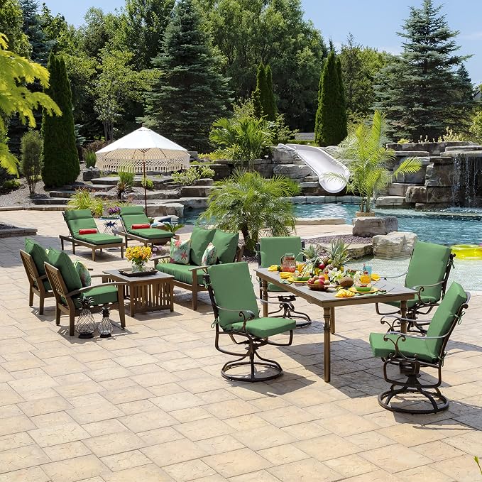 Arden Outdoor Deep Seat Cushion Set, 24x24, Moss Green