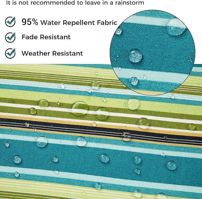 Lumbar Pillow with Insert, Set of 2, Outdoor Indoor Waterproof Decorative Patio Lumbar Pillow 12x20 Inch, Rectangular Cushion for Couch Sofa Garden Farmhouse Decoration-Green Stripe