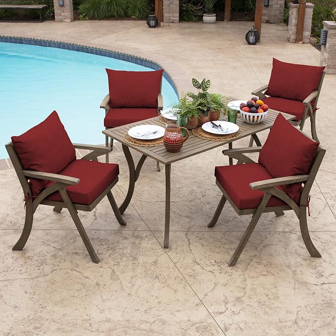 Arden Outdoor Pillow Back Cushion, 23x17, Ruby Red