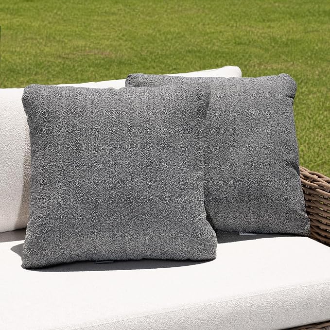 Outdoor Throw Pillow Set of 2 with Inserts, Outdoor Lumbar Pillow Water Resistant for Patio Furniture, 18x18 Inch Outdoor Pillows with Removable Zipper Cover