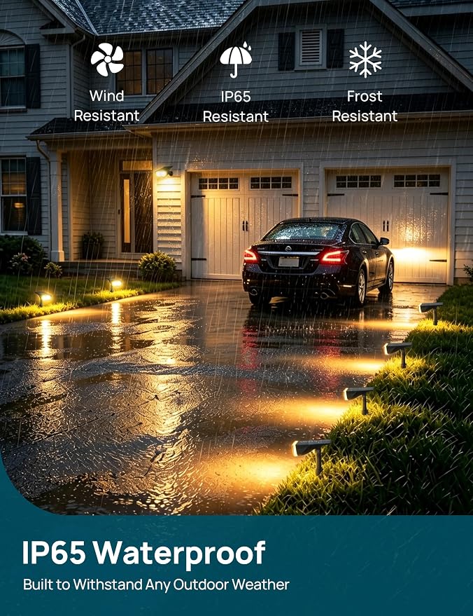 Linkind Solar Lights Outdoor Waterproof LED Spotlights Warm White 2 Pack | Starray, 3 Lighting Modes, 650LM, 3000K, Dusk to Dawn, In-Ground Wall-Mounted for Landscape Yard Garden Tree Flag Pathway