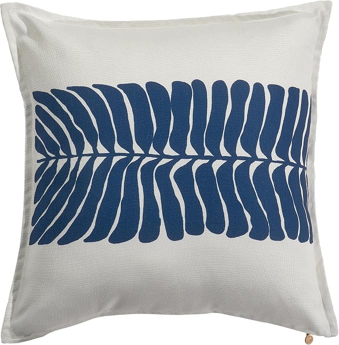 Fab Habitat Indoor/Outdoor Throw Pillow Made from Recycled Polyester Yarn - Double Sided, Stain Resistant, Machine Washable - Tropical - Patio, Deck, Porch, Living Room - Hilo - Blue - (20" x 20")