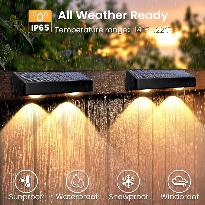 SOLPEX Solar Fence Lights Outdoor, 9 Fixed Colors ＆ Color Changing Fence Solar Lights Outdoor Waterproof IP65, LED Deck Lighting for Halloween Wall Backyard Step Railing Patio Pool Porch(12 Pack) | LED Deck Lighting for Halloween Backyard Wall Step Pat...