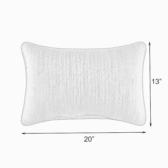 Sorra Home Indoor/Outdoor Sunbrella Lumbar Pillows, Set of 2, 13 x 20, Grey & Black Stripes