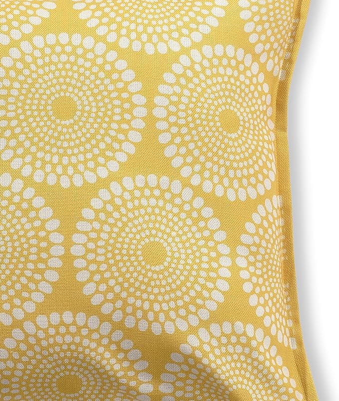 Fab Habitat Indoor/Outdoor Throw Pillow Made from Recycled Polyester Yarn - Double Sided, Stain Resistant, Machine Washable - Tropical - Patio, Deck, Porch, Living Room - Rio - Yellow - (20" x 20")