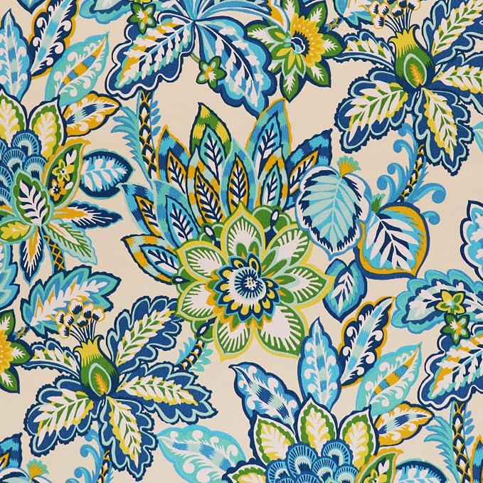 RSH DECOR Square Throw Pillows Set of 2, 20" x 20", Outdoor Pillows Waterproof, Outdoor Pillow Covers, Pillow Covers for Couch, Copeland Caribe Blue Floral, Made in USA