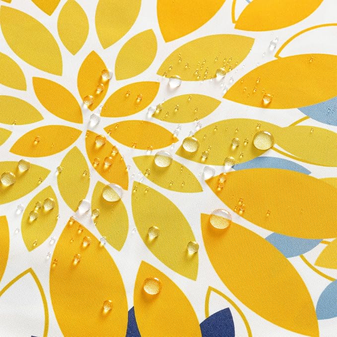Floral Outdoor Pillow Covers Yellow Blue 16x16 Set of 2 | Waterproof Throw Pillow Cases Spring Decorative Summer Cushion Covers for Patio Furniture Garden Bench Porch Sofa