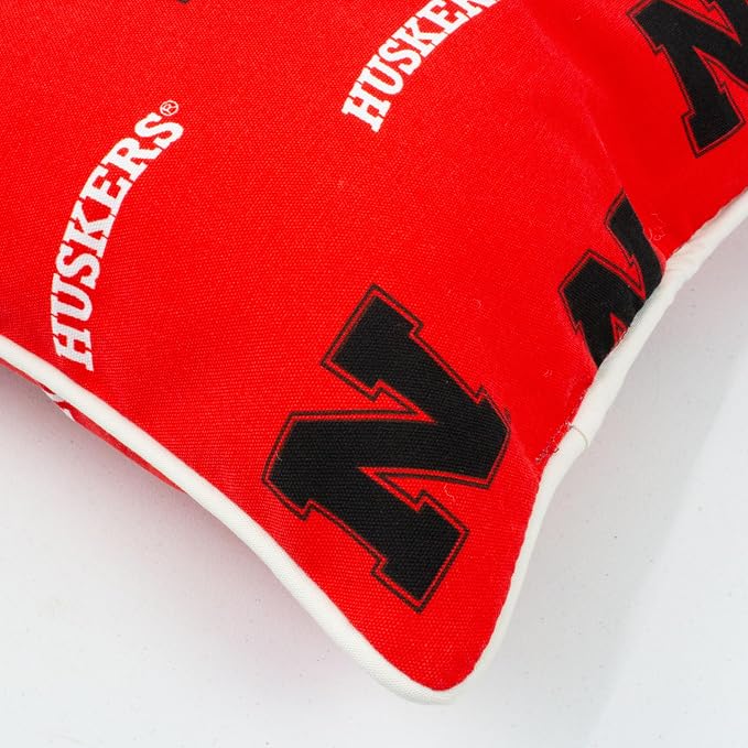 College Covers Nebraska Huskers Outdoor Decorative Pillow Pair-(2) 16" x 16" Pillows