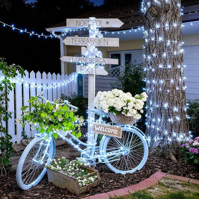 JMEXSUSS 168FT 600 LED White Christmas Lights Outdoor with Remote | Cool White String Lights Indoor Plug in Twinkle Christmas Tree Light for Room Party Wedding Festival Birthday Party Decor