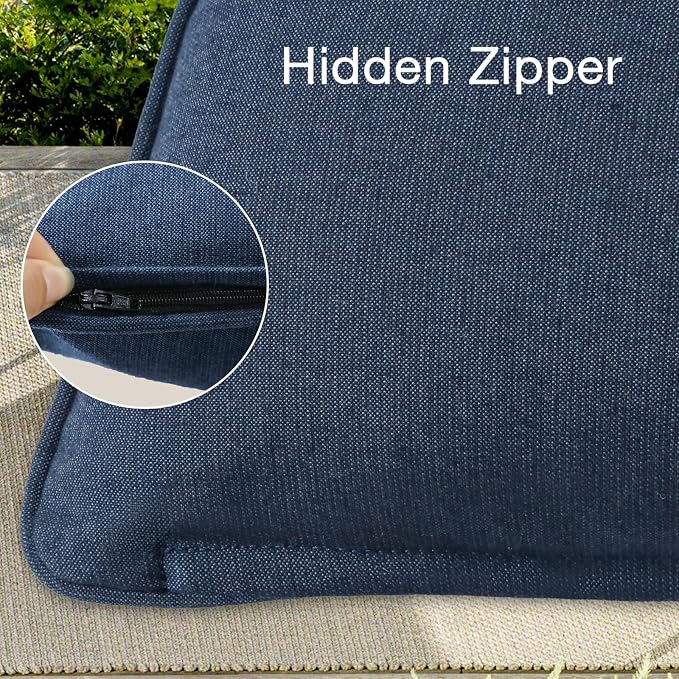 Unimatta Sunbrella Decorative Outdoor Water Repellent Throw Pillows with Inserts, Set of 4, 16" x16" Pillows for Patio, Backyard, Bed, Couch, and Patio Furniture, Specrtum Indigo