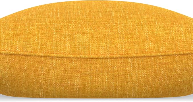 Pillow Perfect Solid Indoor/Outdoor Accent Throw Pillow, Plush Fill, Weather, and Fade Resistant, Throw - 16.5" x 16.5", Red/Tan Fairhaven, Splash Egg Yolk, 2 Count