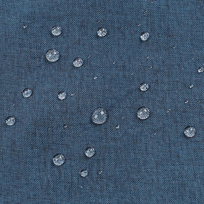 Pack of 2 Outdoor Throw Pillow Covers,Decorative Solid Line Waterproof Pillowcases Farmhouse Cushion Covers for Garden Patio Sofa Home Decoration 18x18 Inch Navy Blue