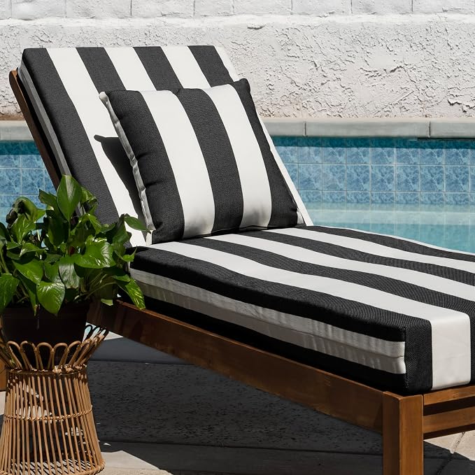 Honeycomb Outdoor Square Toss Pillow Covers, 18 x 18, 2-Pack | Zaire Black Slipcovers, Water & Fade Resistant for Patio Furniture Set, Cover Only, No Insert