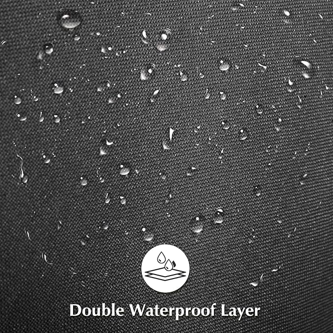 Lewondr Waterproof Outdoor Throw Pillow Cover, 2 Pack, 12"x20", Black | Relax Printing, Summer Garden Decor, For Patio Sofa, Balcony Couch, Bench Porch