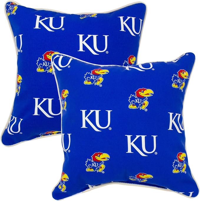 College Covers Kansas Jayhawks Outdoor Decorative Pair, Includes 2 Pillows