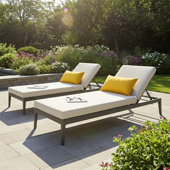 RSH DECOR: Sunbrella Lumbar & Square Pillows Set of 4 | 20" x 12" & 17" x 17" | Water and Fade-Resistant Performance Fabric | Outdoor Throw Pillows for Patio Furniture | Canvas Sunflower Yellow