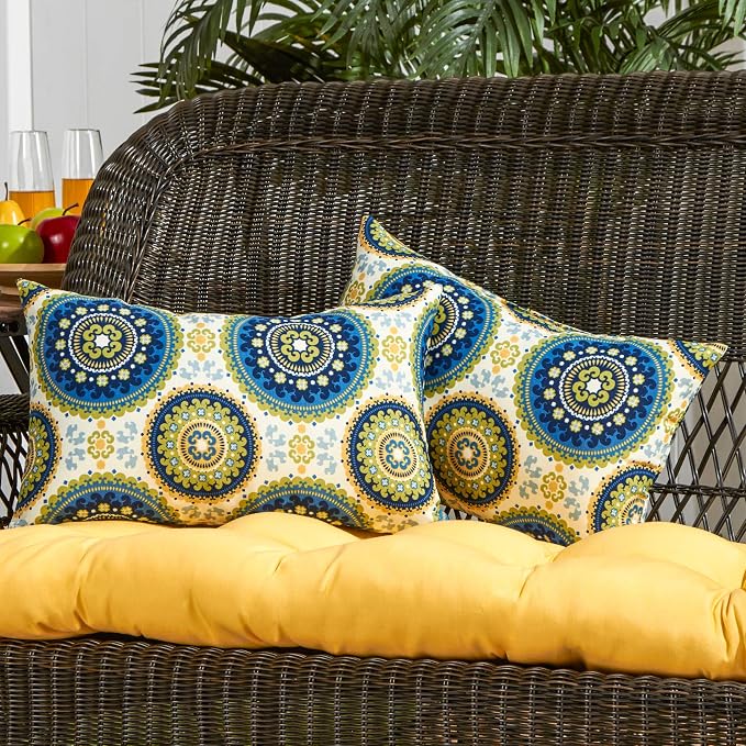 South Pine Porch Outdoor 19x12-inch Rectangle Accent Pillow (Set of 2), Summer
