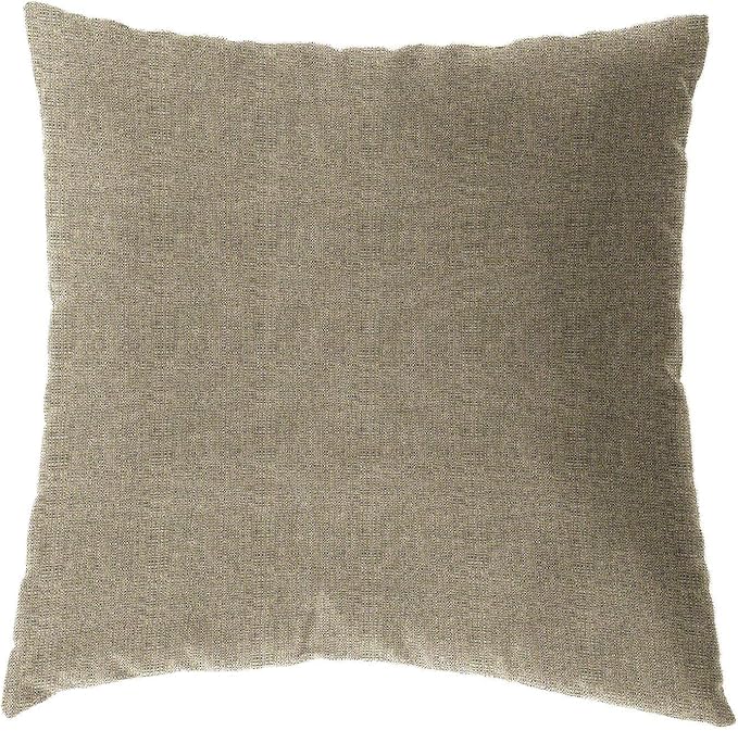 Cushion Source 17" x 17" Sunbrella Throw Pillow, Indoor/Outdoor Decorative Pillow, Fade and Water Resistant, Sunbrella Linen Stone