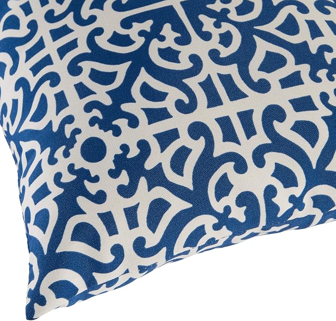 Greendale Home Fashions 2-Pack Outdoor 19x12 inch Rectangle Decorative Throw Pillow, Azure