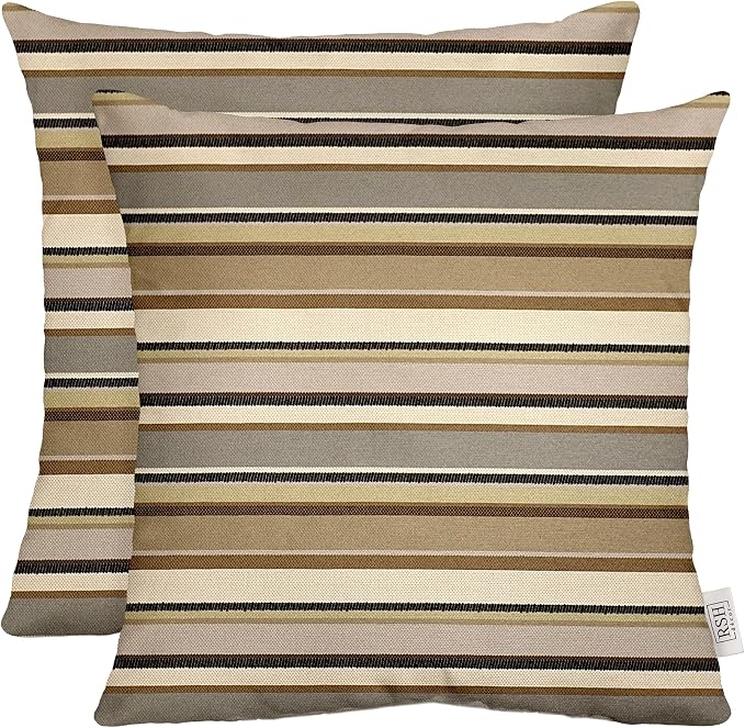 RSH DECOR Square Throw Pillows Set of 2, 20" x 20", Outdoor Pillows Waterproof, Outdoor Pillow Covers, Pillow Covers for Couch, Sandestin Zone Eclipse Made in USA