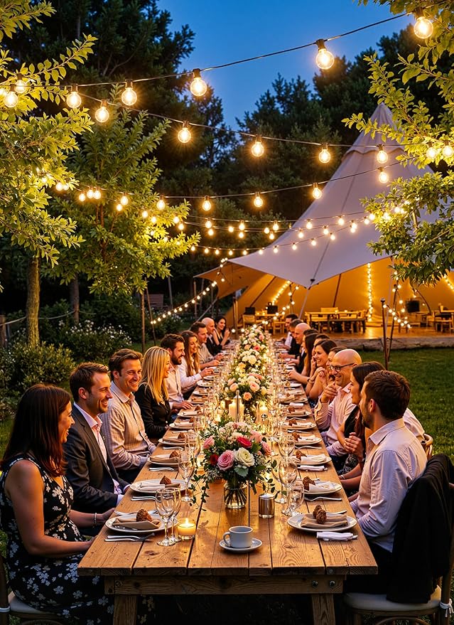 Brightown Outdoor String Lights, 55FT 17 G40 Bulbs Shatterproof Patio Lights, Waterproof Dimmable Hanging Connectable Globe LED Outdoor Lights for Backyard, Bistro, Porch, Deck, Balcony