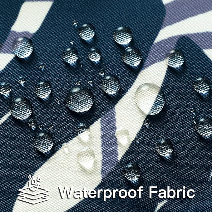 OTOSTAR Outdoor Waterproof Throw Pillow Covers 20x20 Inch Set of 2 Double-Sided Dark Blue Grey Tropical Leaf and Flower Spring Summer Decorative Pillow Cases for Patio Funiture Garden Balcony Couch