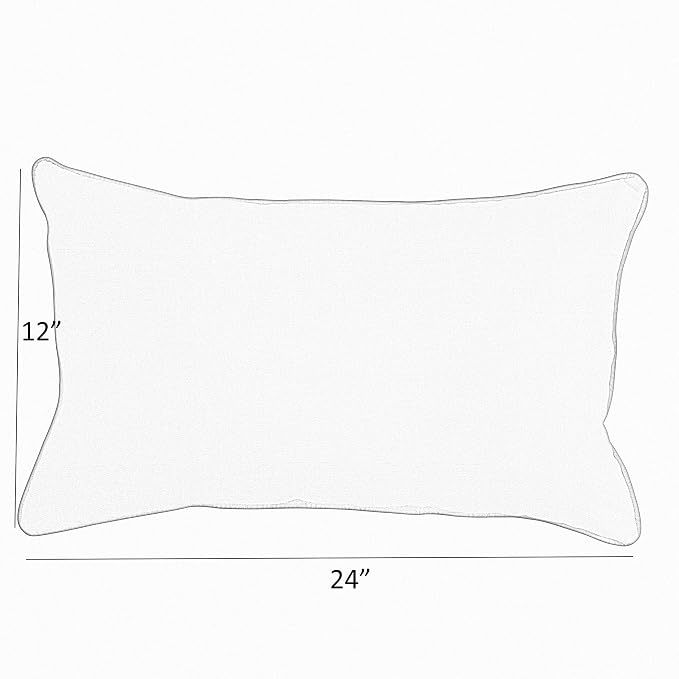 Sorra Home Sunbrella Solid Pillow Set, 12 in x 24 in, Canvas Spa