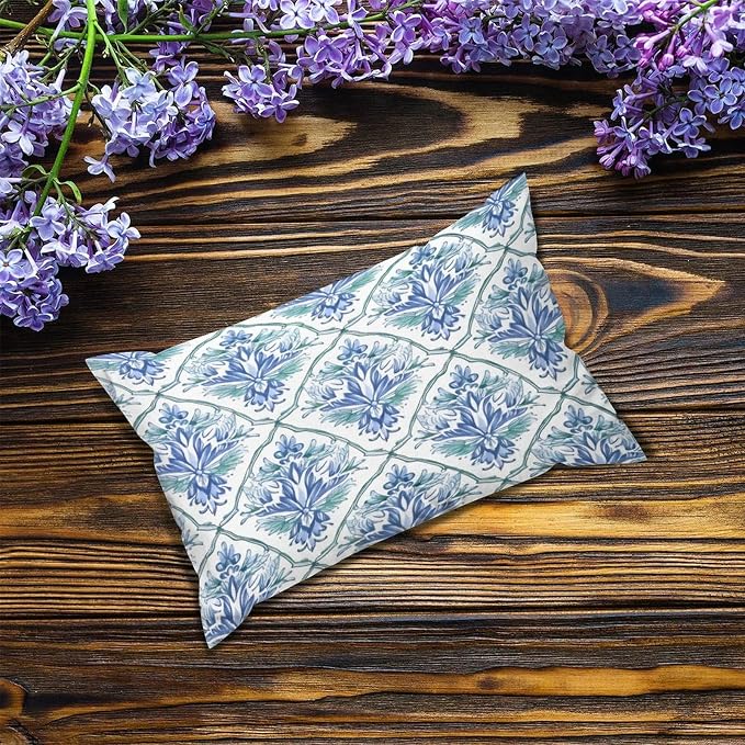 Set of 2 Blue and Green Floral Pattern Pillow Cases 12x18in Cushion Covers Farmhouse Pillows Covers for Couch Living Room Office Soft Rectangle Accent Pillowcase for Kids