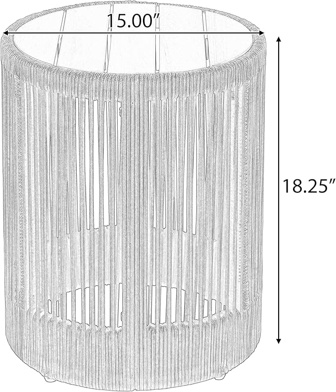 Christopher Knight Home Peyz Acacia Wood Outdoor Side Table Set of 2 with Woven Rope Design, Patio Round Coffee Table Set with Small Side Desk, Functionality Stylish 2 Tables for Garden, Teak + Beige