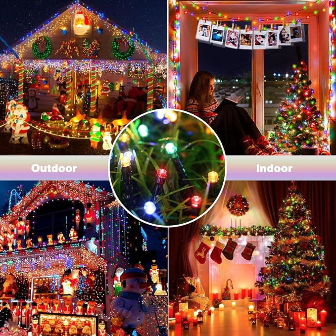 Toodour Christmas Lights Outdoor, 328ft 1000 LED String Lights, Timer, Waterproof 8 Modes Outdoor Christmas String Light - Twinkle Light for Tree Home Garden Yard Wedding Party Xmas Decor(Multicolor)