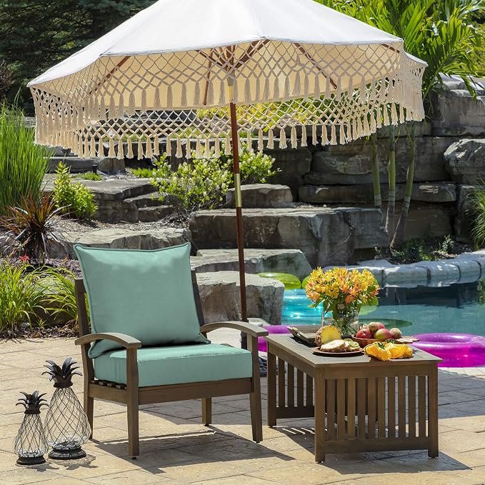 Arden Outdoor Deep Seat Cushion Set, 24x24, Aqua