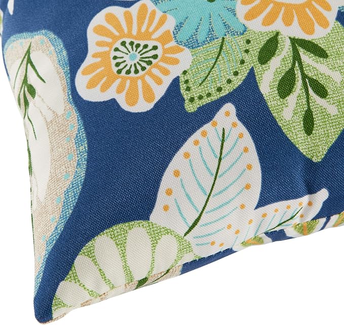 Greendale Home Fashions 2-Pack Outdoor 19x12 inch Rectangle Decorative Throw Pillow, Magnolia Floral