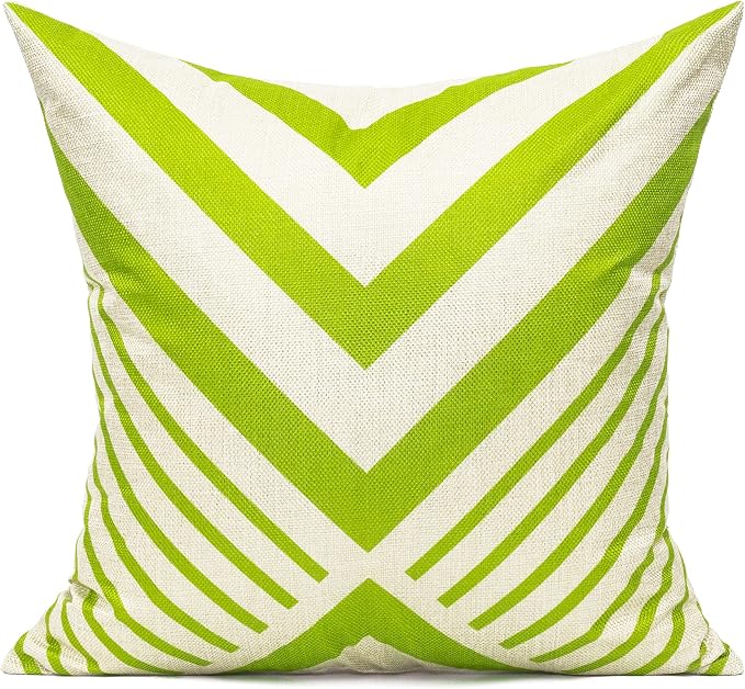 All Smiles Outdoor Waterproof Throw Pillow Covers 18X18 Set of 4,PeakGreen Decorative Cushion Covers Boho Decorations Outside for Patio Furniture Porch Seat Chair Couch Sofa Living Room Geometric