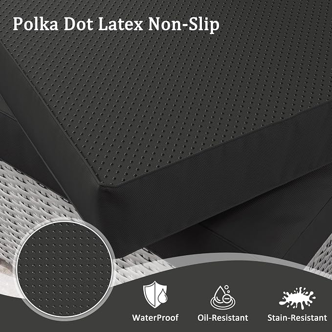Outdoor Furniture Replacement Cushions, Waterproof Patio Furniture Cushions, 4" Deep Seat Outdoor Sectional Cushion for 3-Seat Outdoors Rattan Sofa Patio Sofa Cushion, Black