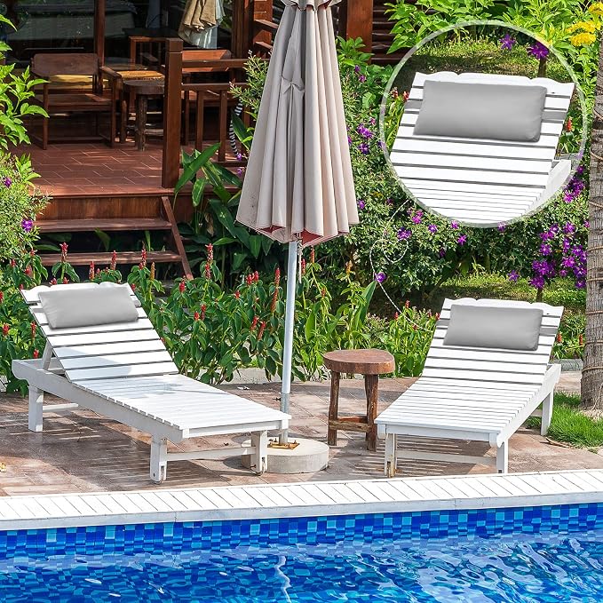 Qunclay Headrest Pillow Pool Furniture Lounge Pillow Chair Pillows Patio Furniture Pillows with Adjustable Elastic Tape Band Head Support Pillow for Pool Patio Chairs (Gray,2 Pieces)