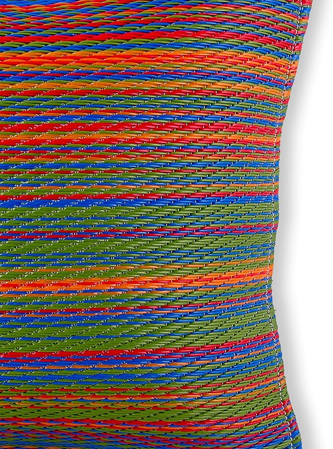 Fab Habitat Outdoor Premium Recycled Plastic Pillow - Waterproof, Fade Resistant - Striped - Patio, Porch, Deck, Balcony - Cancun - Multicolor - 20" x 20"