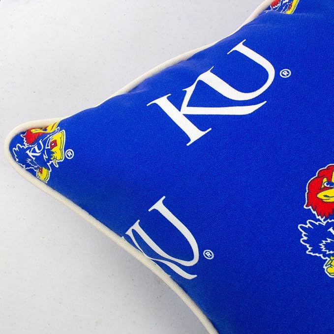 College Covers Kansas Jayhawks Outdoor Decorative Pair, Includes 2 Pillows