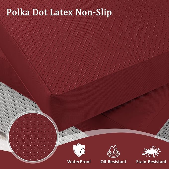 Outdoor Furniture Replacement Cushions, Waterproof Patio Furniture Cushions, 4" Deep Seat Outdoor Sectional Cushion for 3-Seat Outdoors Rattan Sofa Patio Sofa Cushion, Burgundy