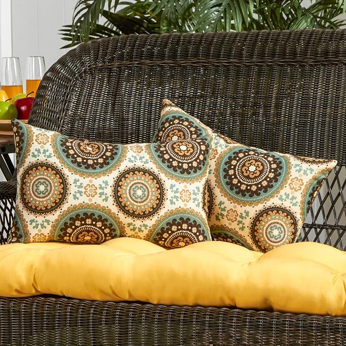 South Pine Porch Outdoor 19x12-inch Rectangle Accent Pillow (Set of 2), Spray