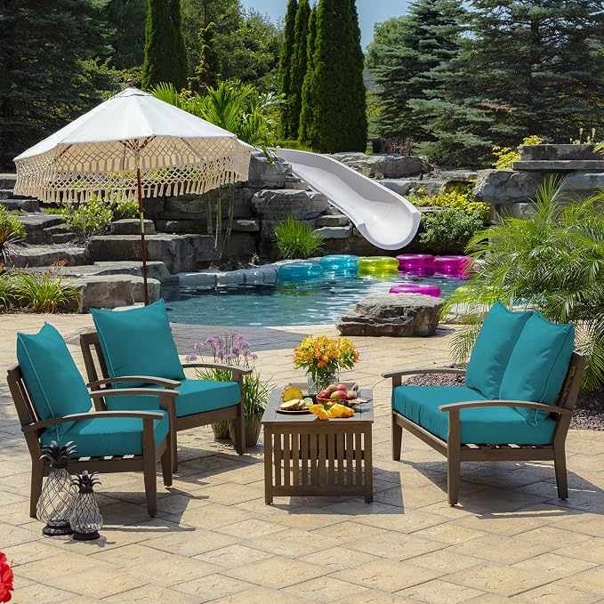 Arden Outdoor Deep Seat Cushion Set, 24x24, Lake Blue