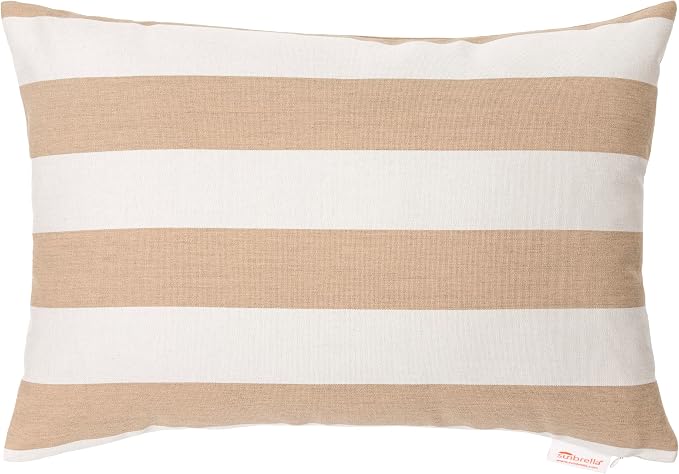 Austin Horn Classics Sunbrella Maxim Heather Beige Stripe Pillow Set, Decorative Pillows, Living Room Throw Pillow Sets, Luxury Everyday Outdoor/Indoor Inserts (Set of 2, 13x20, Boudoir)