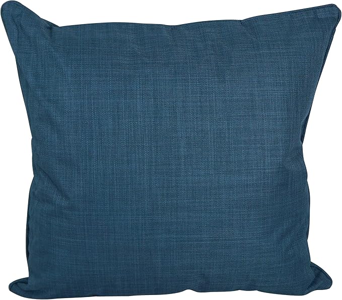 Blazing Needles Indoor/Outdoor Square Corded Throw Pillow, 25", Sea Blue