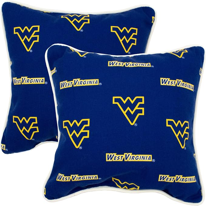 College Covers West Virginia Mountaineers Outdoor Decorative Pillow Pair-(2) 16" x 16" Pillows