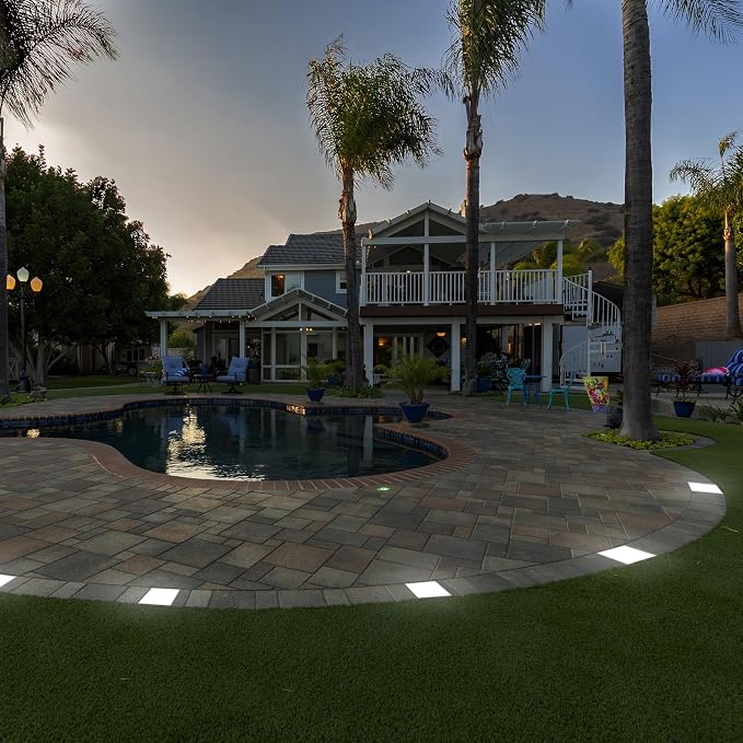 LUMENGY Paver Light 6x9 Inch (5.82x8.85), 5000K Daylight, Glare-Free Brick Lighting for Driveways, Walkways, Pool Decks and Patios, 12V Hardwired, IP67 Waterproof, Drive-Over Rated