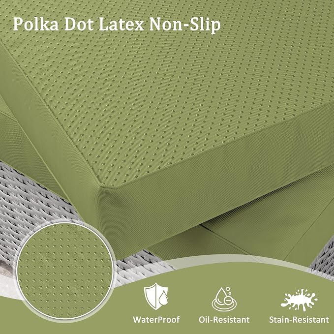 Outdoor Furniture Replacement Cushions, Waterproof Patio Furniture Cushions, 4" Deep Seat Outdoor Sectional Cushion for 3-Seat Outdoors Rattan Sofa Patio Sofa Cushion, Light Green