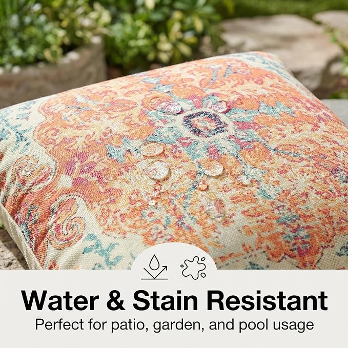 JMGBird Outdoor Pillow Covers with Inserts 12x20 Outdoor Lumbar Pillow | Boho pillows Decorative Throw Pillows Water Resistant ,Outdoor throw pillow